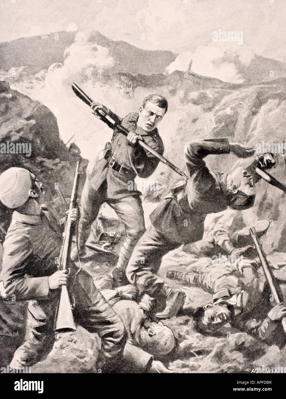 Australian Lance Corporal Albert Jacka VC, 1893 - 1932 wurde Victoria Cross nach dem Töten von sieben feindlichen Soldaten ausgezeichnet. Stockfoto