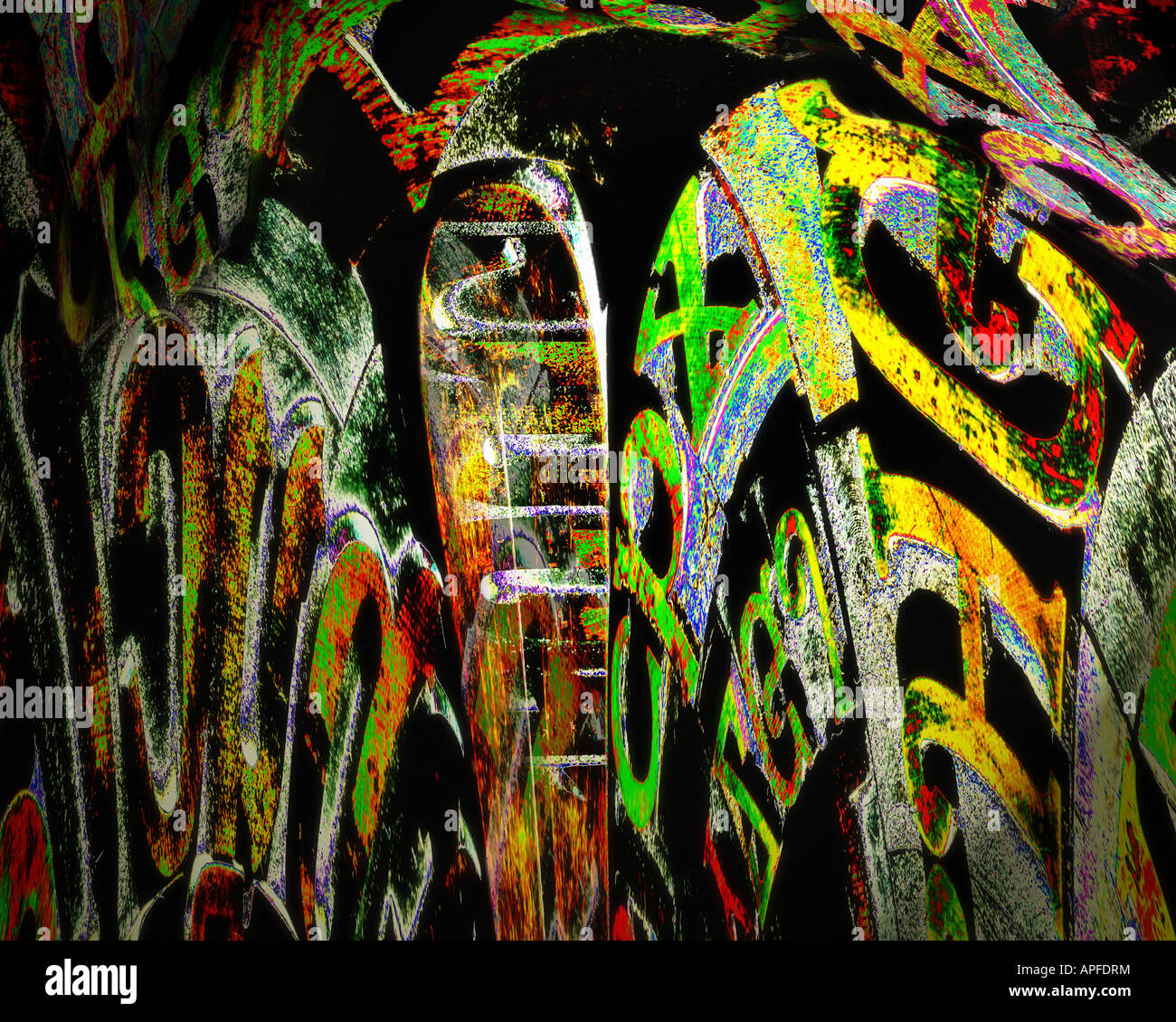 DIGITALE Kunst: Begegnung der psychedelische Art Stockfoto