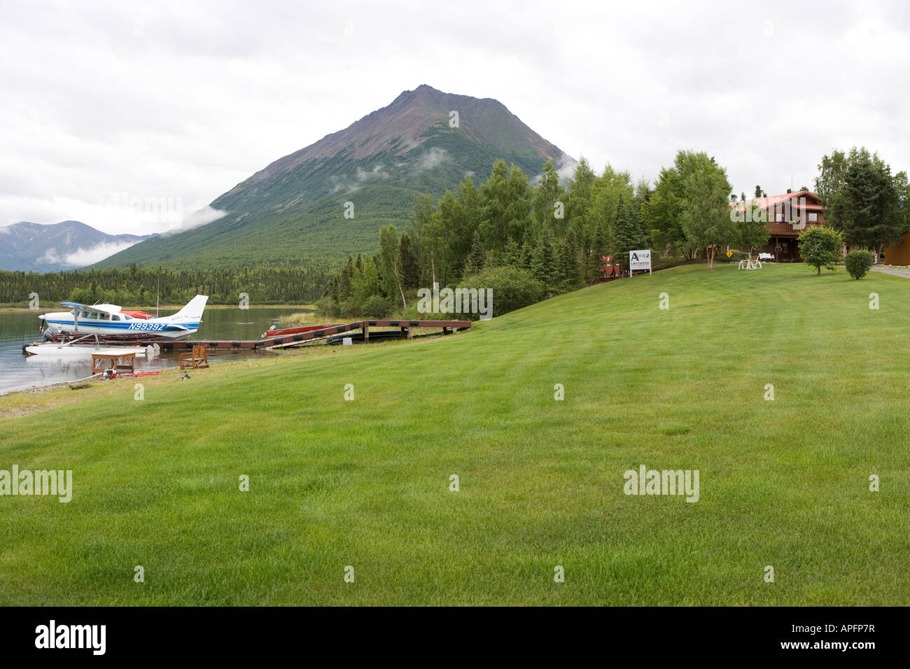 Alaska-Port Alsworth im Lake Clark National park Stockfoto