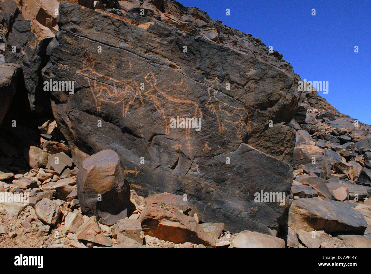 El Ghelouiya prähistorische Stätte Wüste Sahara, Mauretanien Stockfoto