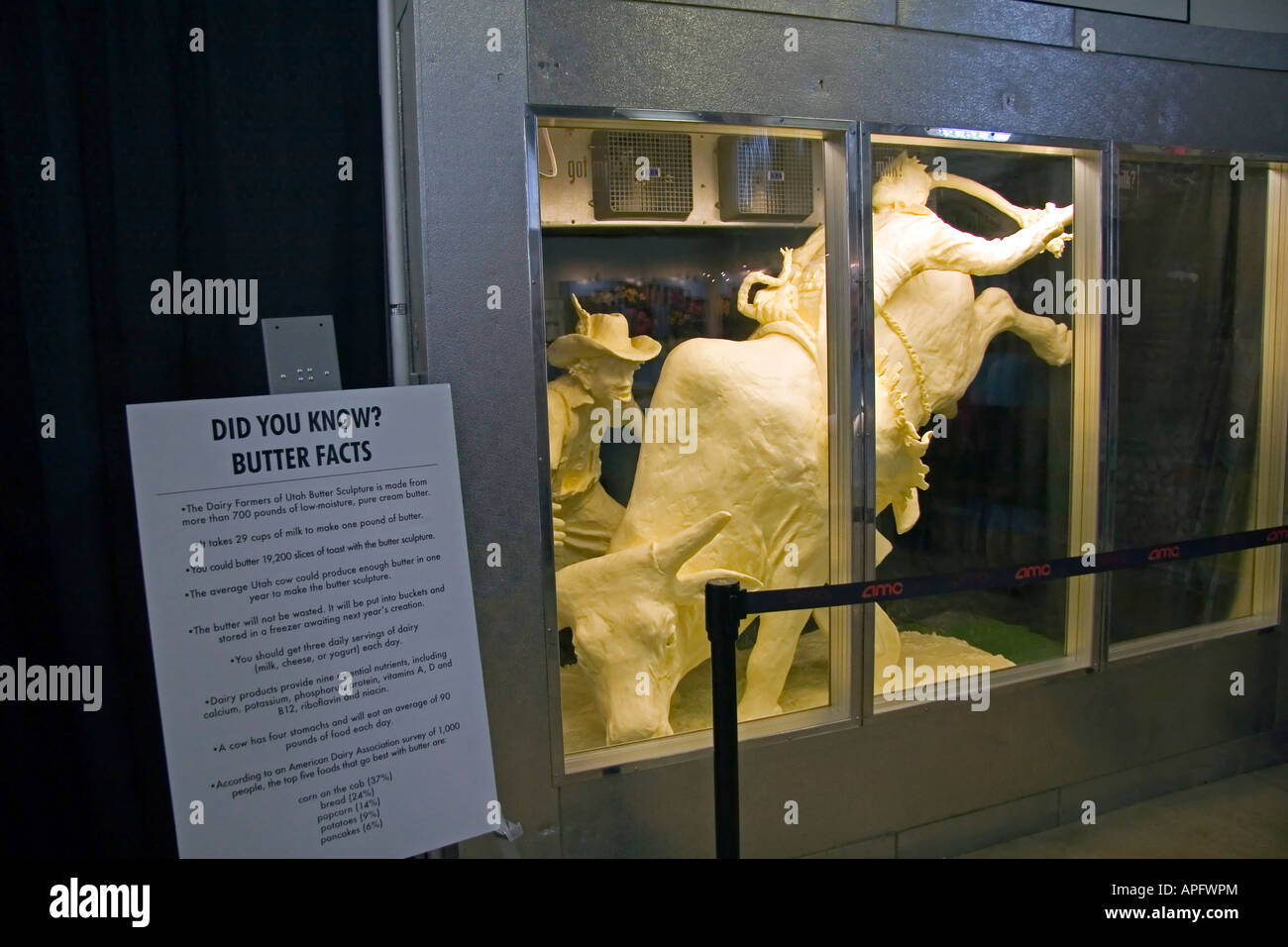 Eine sehr einzigartige "butter Skulptur" Anzeige bei einem landwirtschaftlichen Wettbewerb an der Utah State Fair in Salt Lake City, Utah, USA. Stockfoto