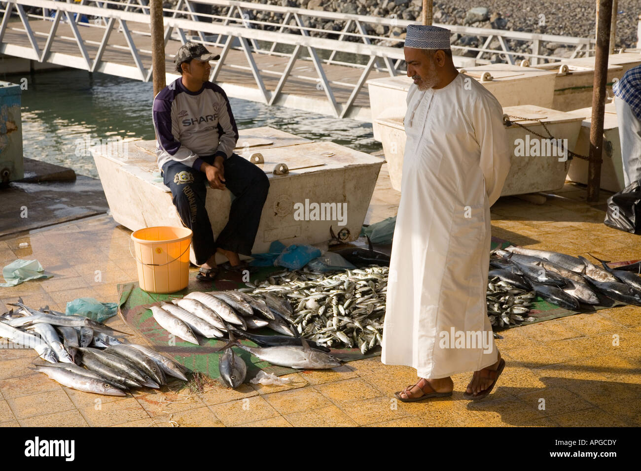 Fischmarkt in Muttrah, Sultanat von Oman Stockfoto