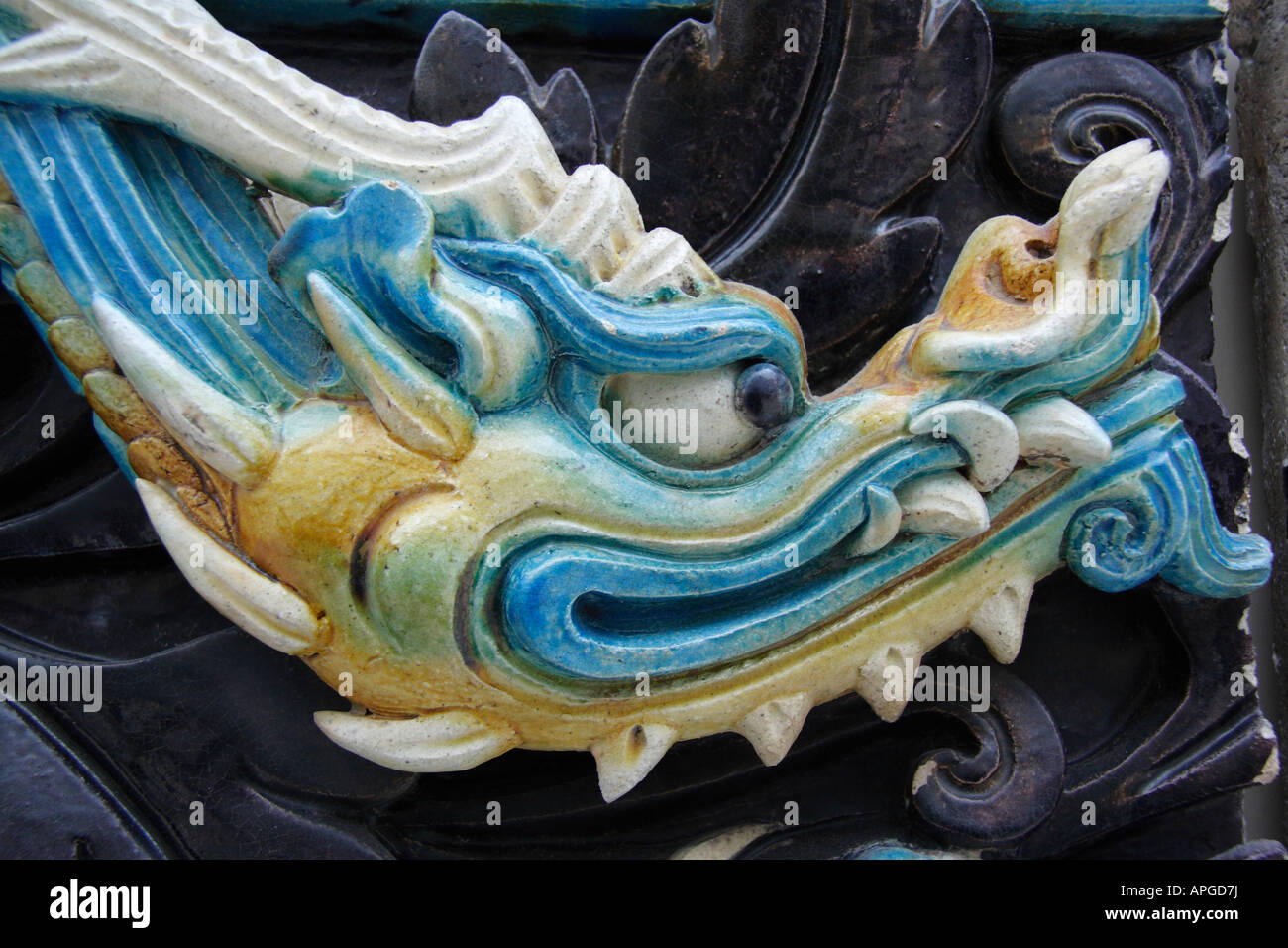 Drachen Fliesen, Ming-Dynastie-British Museum Stockfoto