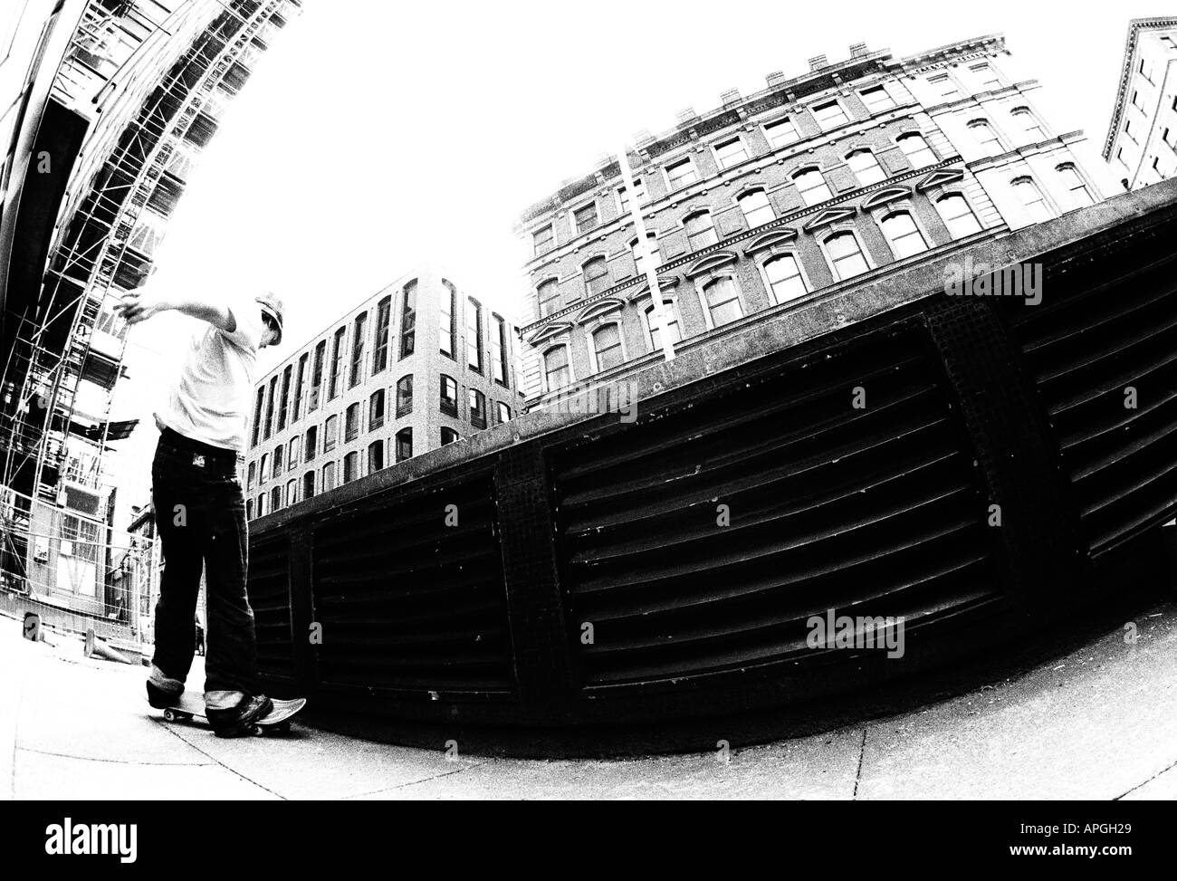 SKATEBOARD-ACTION-SEQUENZ Stockfoto