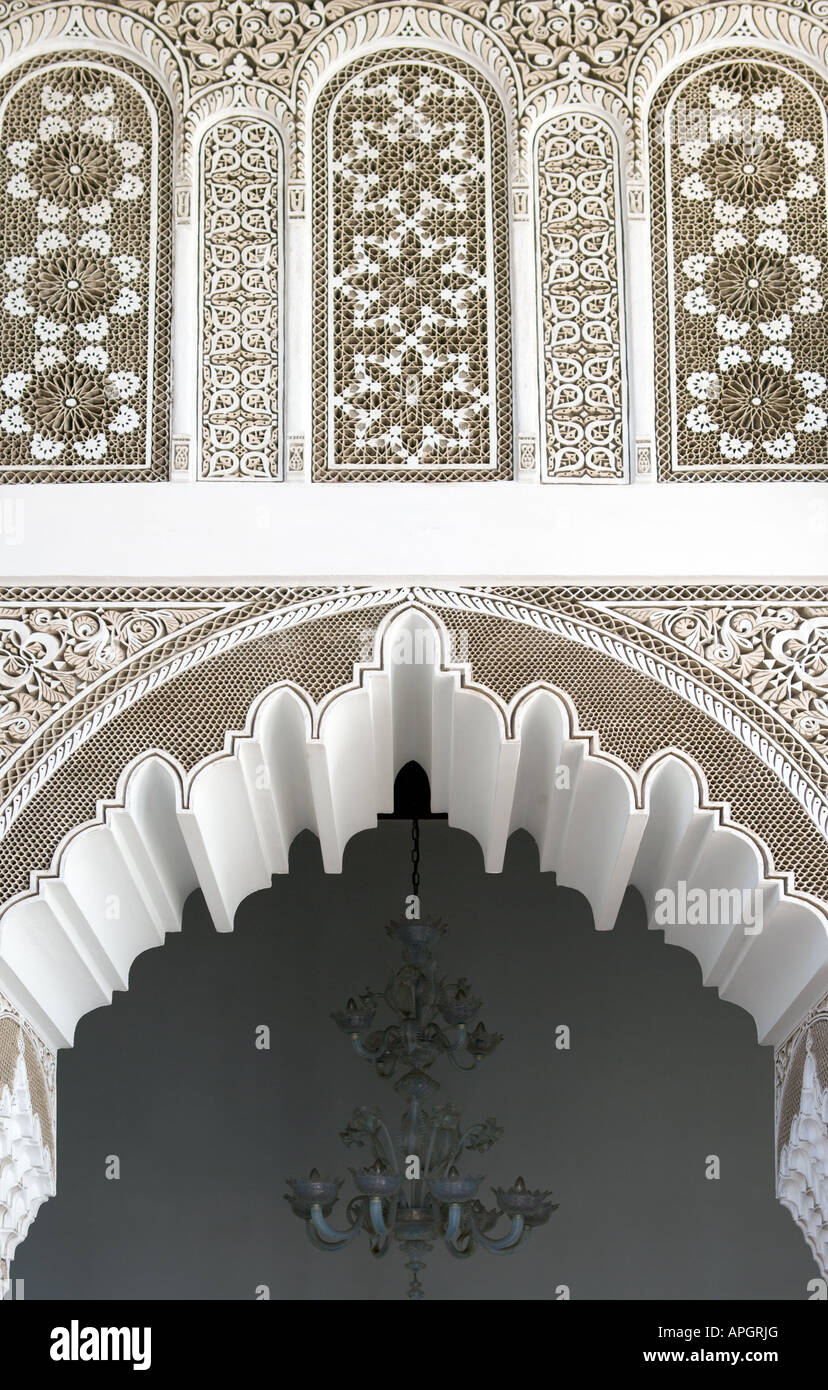 Marokko Marrakesch Dekoration des Palazzo Dar Bellarj Stiftung Stockfoto