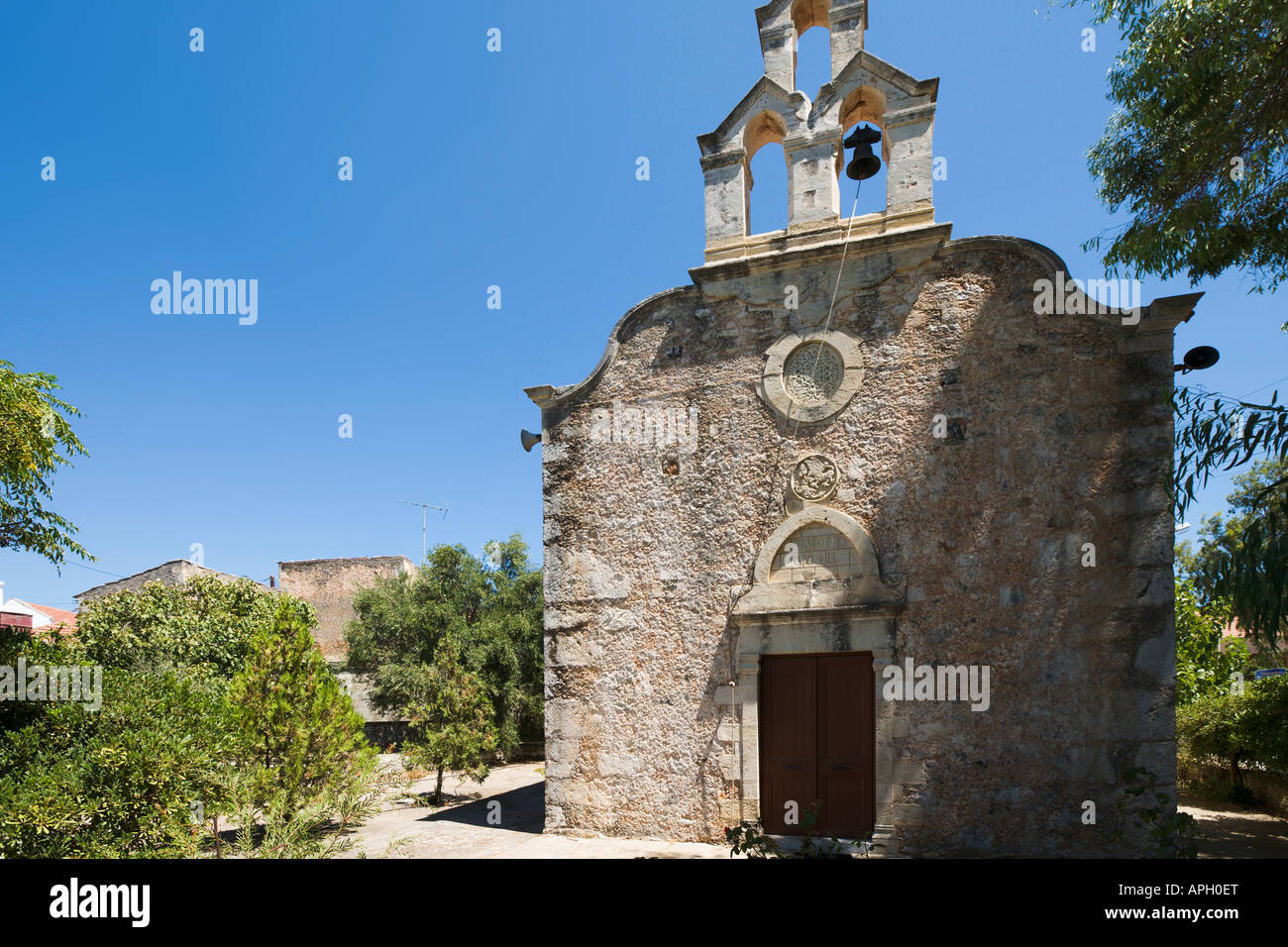 Traditionelle Dorfkirche, Kefalas, in der Nähe von Chania, Kreta, Griechenland Stockfoto