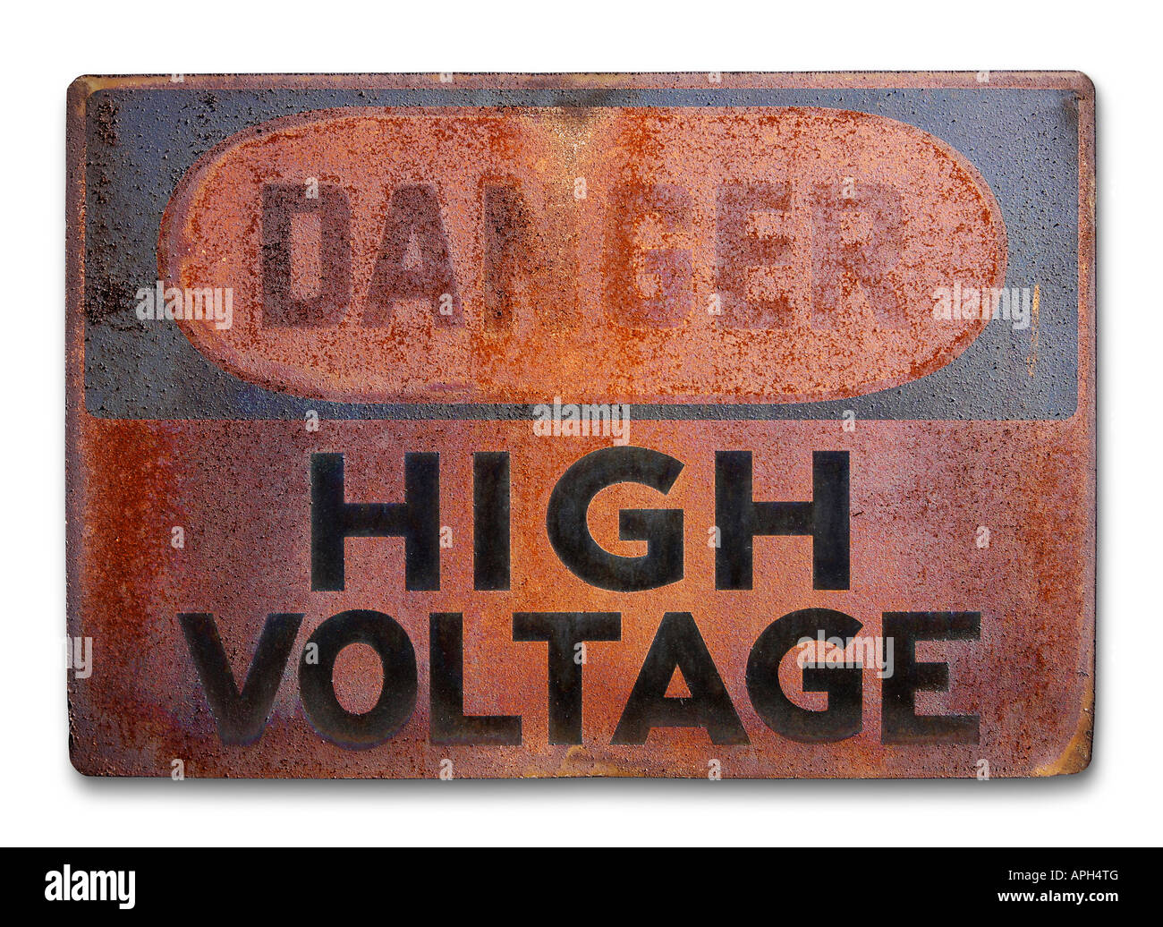 Alte Vintage Warnschild rostig und verwitterten Stockfoto