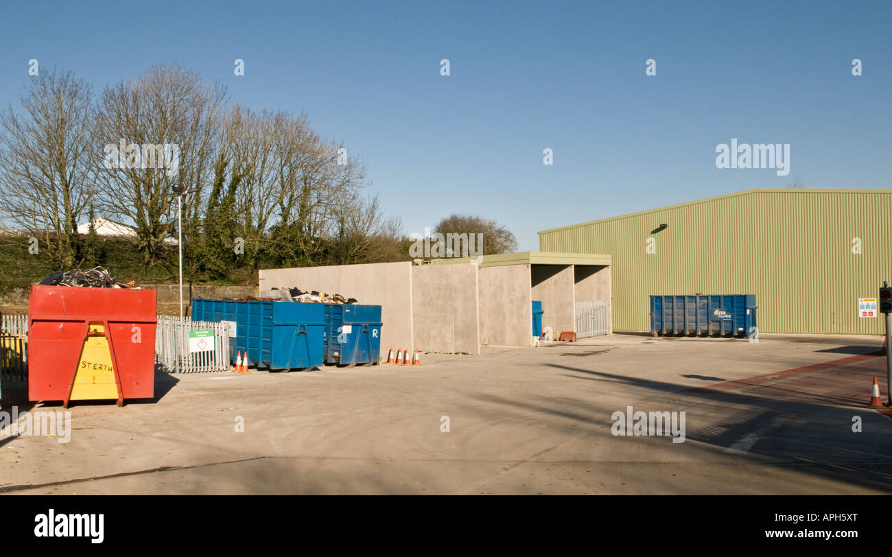 Recycling-Anlage und Depot befestigt St. Erden Amenity Stadthalle, Cornwall Stockfoto