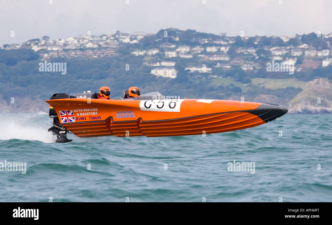 Klasse C Powerboat Racing No.C56 Rennen in Torquay, England Stockfoto