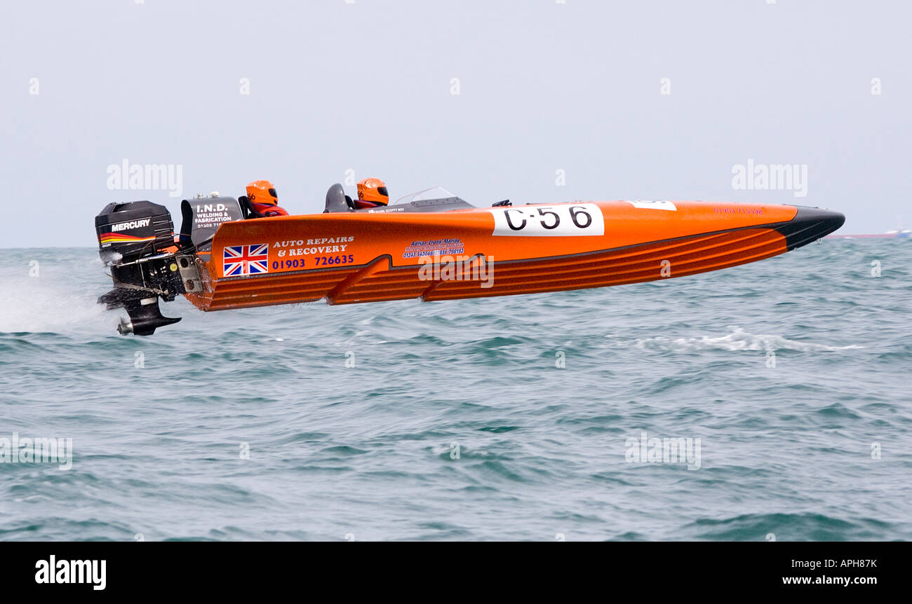 Klasse C Powerboat Racing No.C56 Rennen in Torquay, England Stockfoto