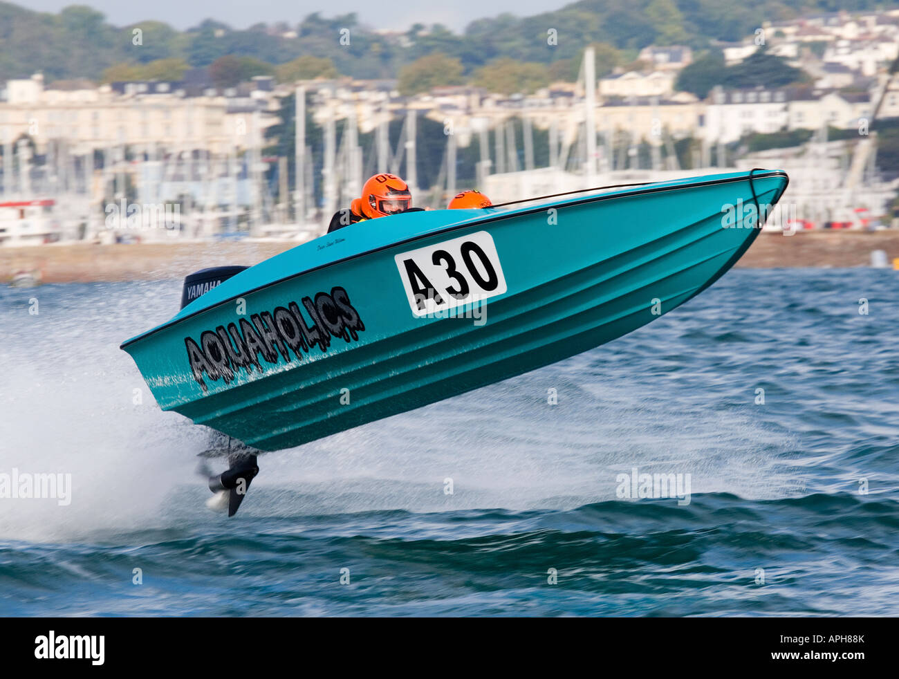Offshore-Circuit Racing Aquaholics Nr. A30 Rennen in Torquay, England Stockfoto