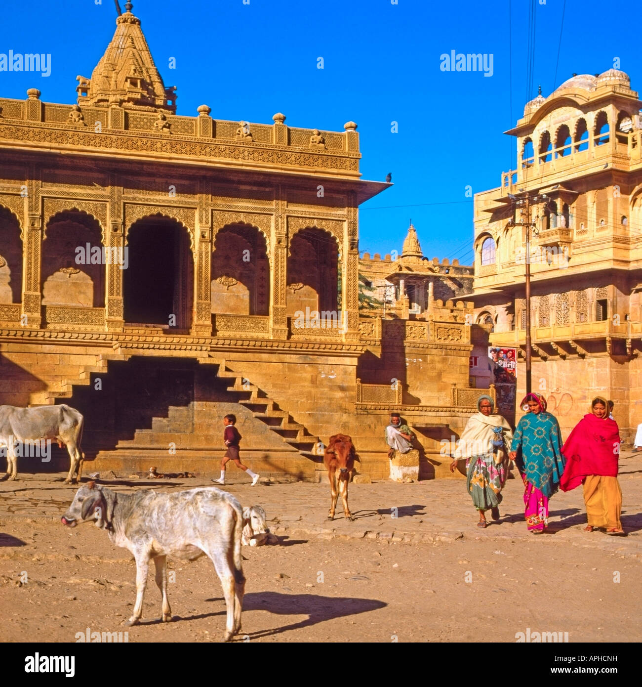 Straßenszene in Jaisalmer, Rajasthan, Indien Stockfoto