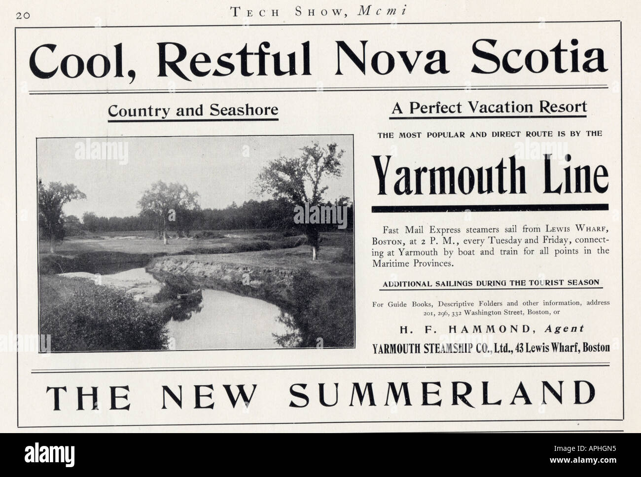 1901-Werbung für Nova Scotia Kanada Stockfoto