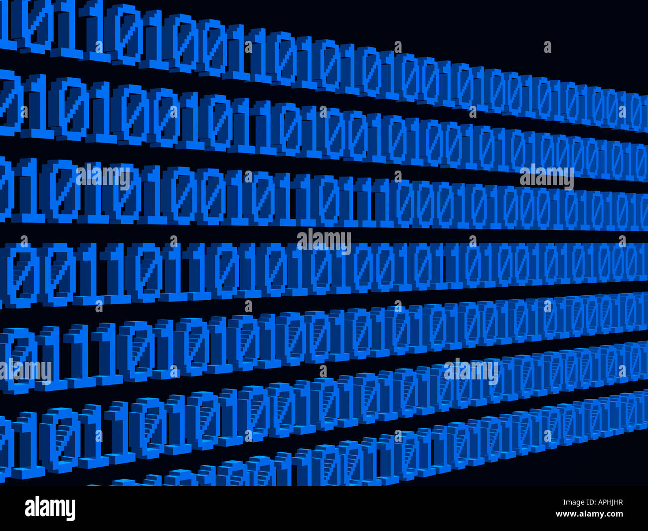 Linien der blauen Binär-Code. Stockfoto