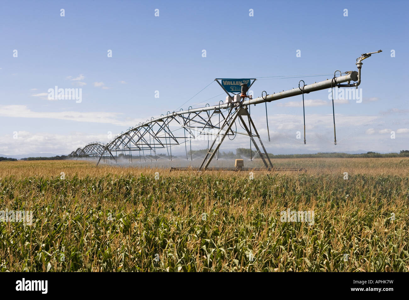 Ernte-Bewässerung-Manawatu-Neuseeland Stockfoto