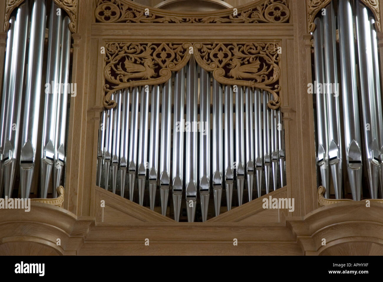 Orgelpfeifen in St David s Cathedral Pembrokeshire Stockfoto