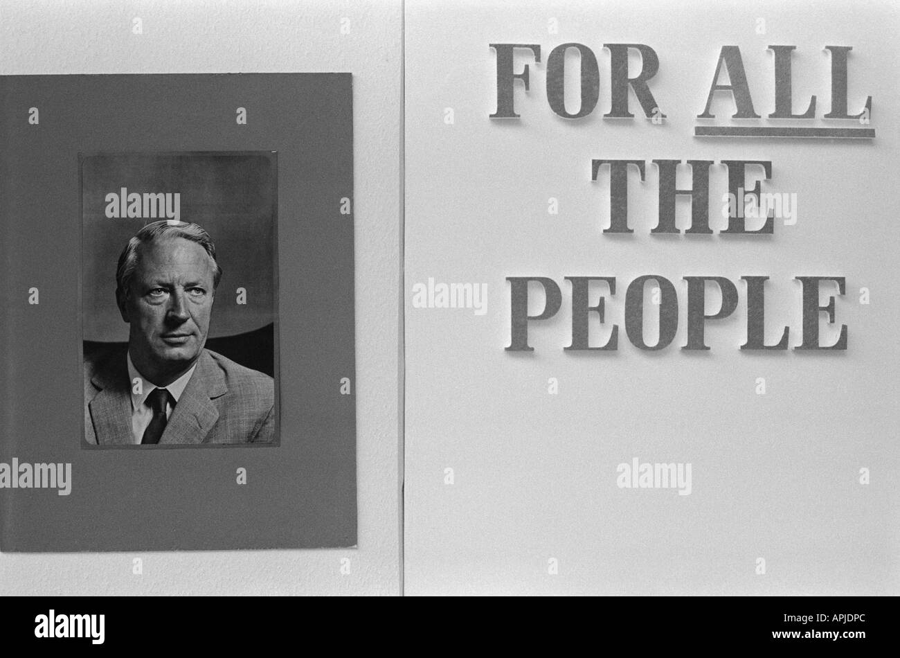 Edward Heath oder Ted Heath konservativer Premierminister der 1970er Jahre. Partykonferenz Blackpool Lancashire 1973 mit dem Motto „for All the People“. HOMER SYKES Stockfoto