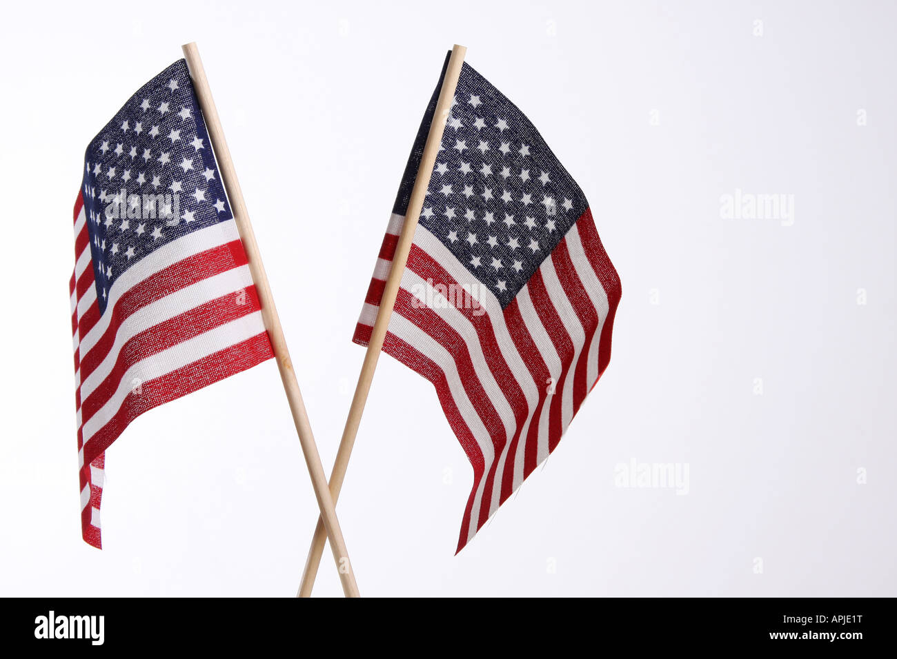 zwei kleine nutzen uns bedeutete für Fahnen im nationalen Feiertage und feste Stockfoto