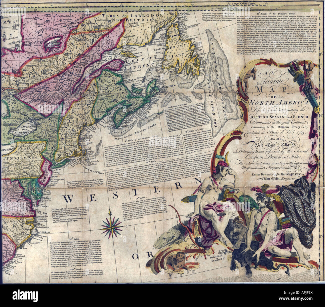 Karte von Nord America Page 2 von 4, 1763 Stockfoto