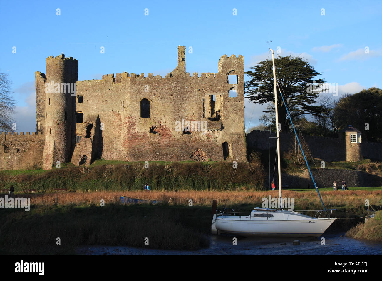 Laugharne Castle Stockfoto