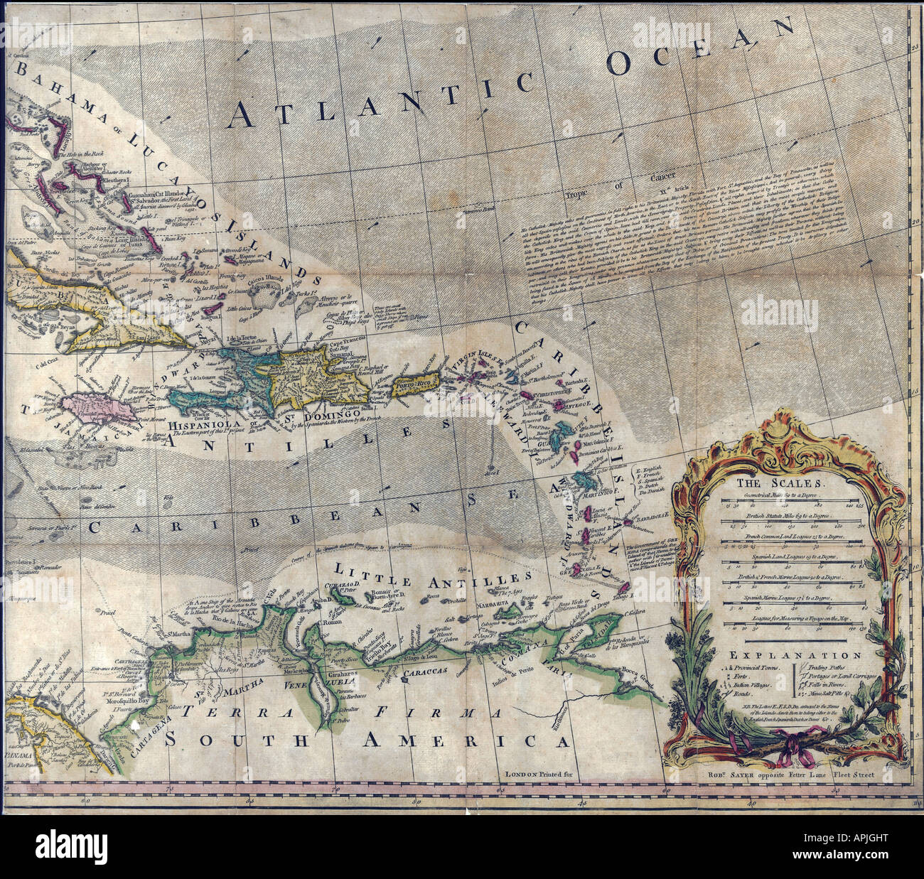 Karte von Nord-America Page-4 von 4, 1763 Stockfoto