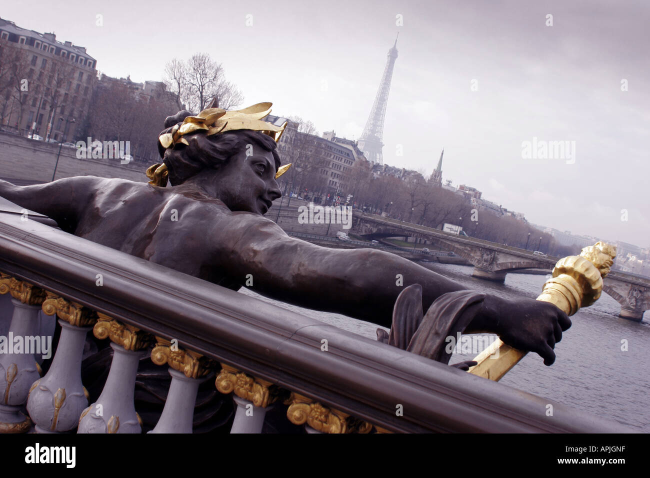 Brücke Pont Alexandre III Paris Stockfoto