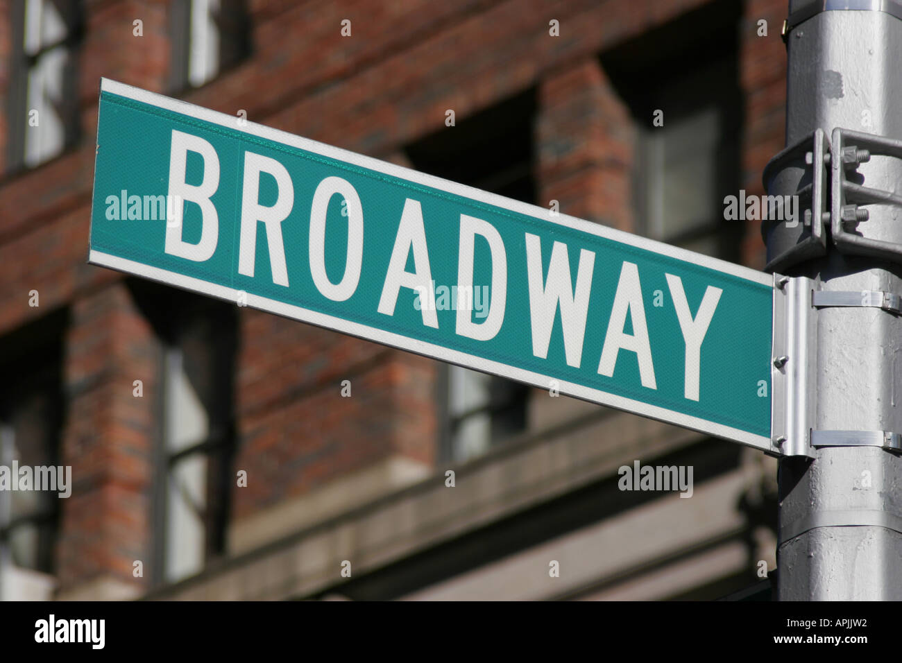 Typisches Zeichen der New Yorker Street Broadway Stockfoto