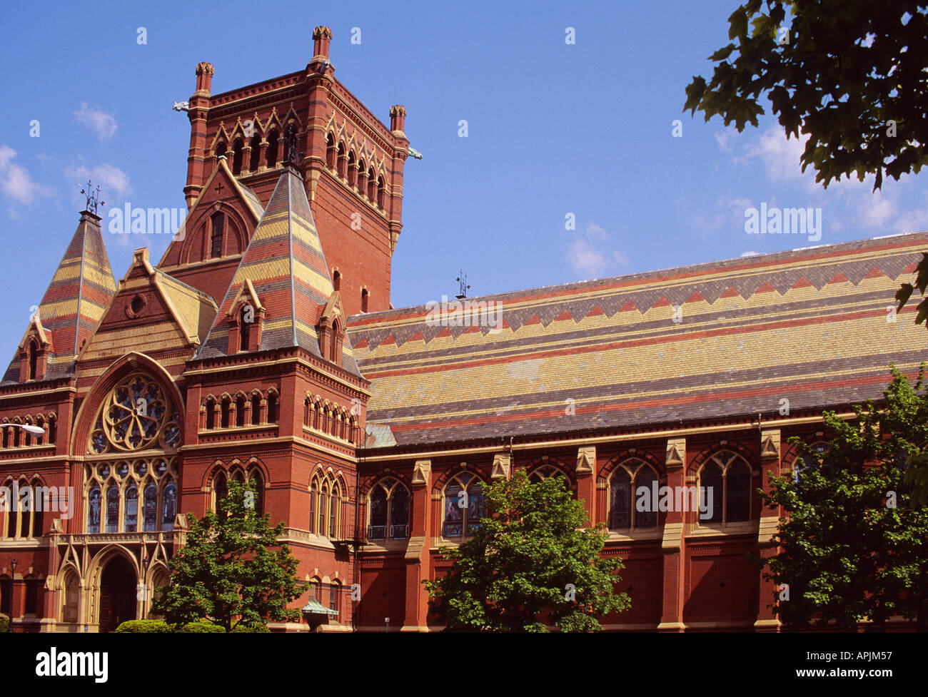 USA Cambridge Massachusetts MA Universität Harvard Memorial Hall High Victorian Gothic Design Stil Gebäude auf dem Campus Stockfoto