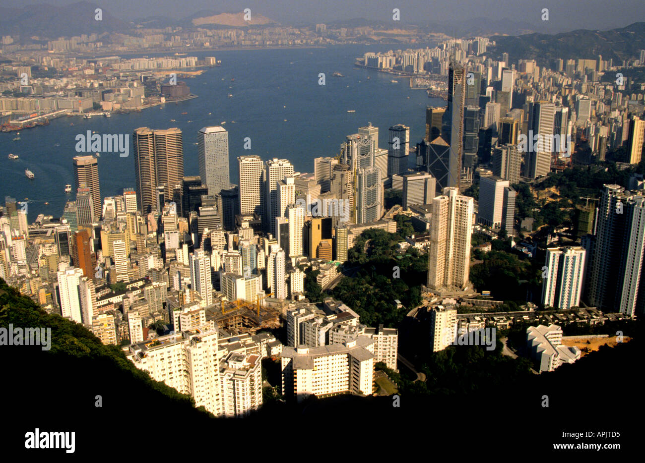 China Central Hong Kong Victoria Nacht moderne Stadt Stockfoto