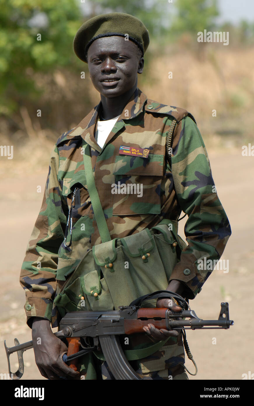 Ein Soldat der sudanesischen Befreiungsarmee Stockfoto