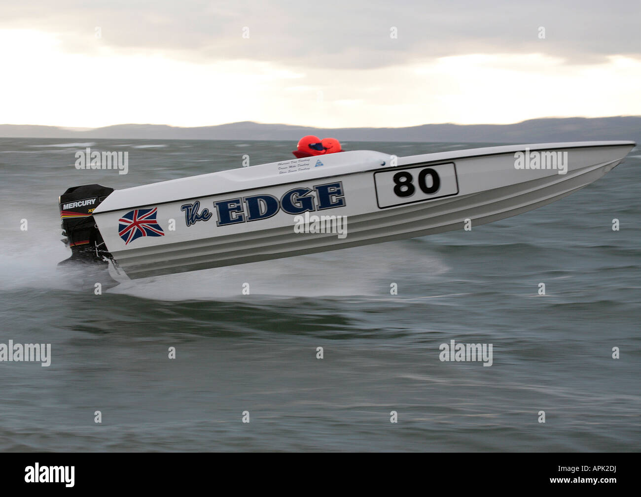 Power Boat Racing Ski Racing Boot "Edge" Club Racing bei Exmouth England Stockfoto