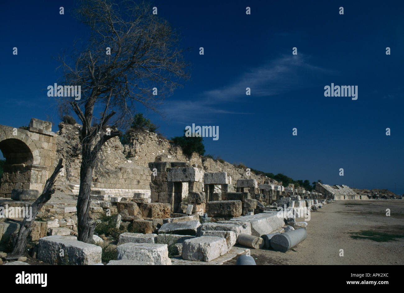 Das Hippodrom, erhalten eines der größten und besten Römische Stätten im Mittelmeer, Reifen, der Libanon. Stockfoto