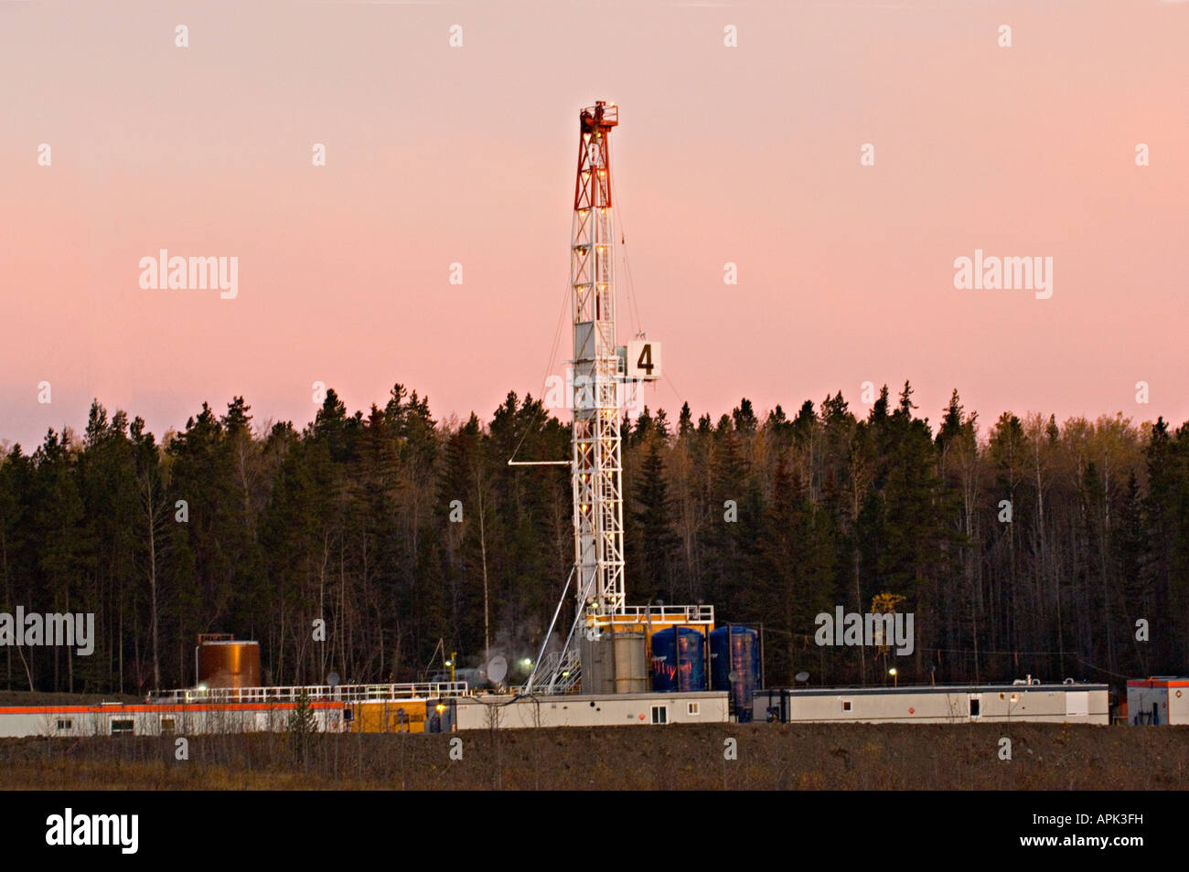 Ein Bohrgerät für unterirdische Mineralien zu erkunden. Stockfoto