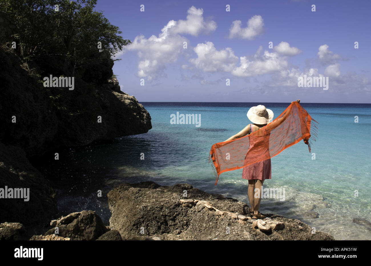 Curacaos Playa Abou Felsenufer Stockfoto