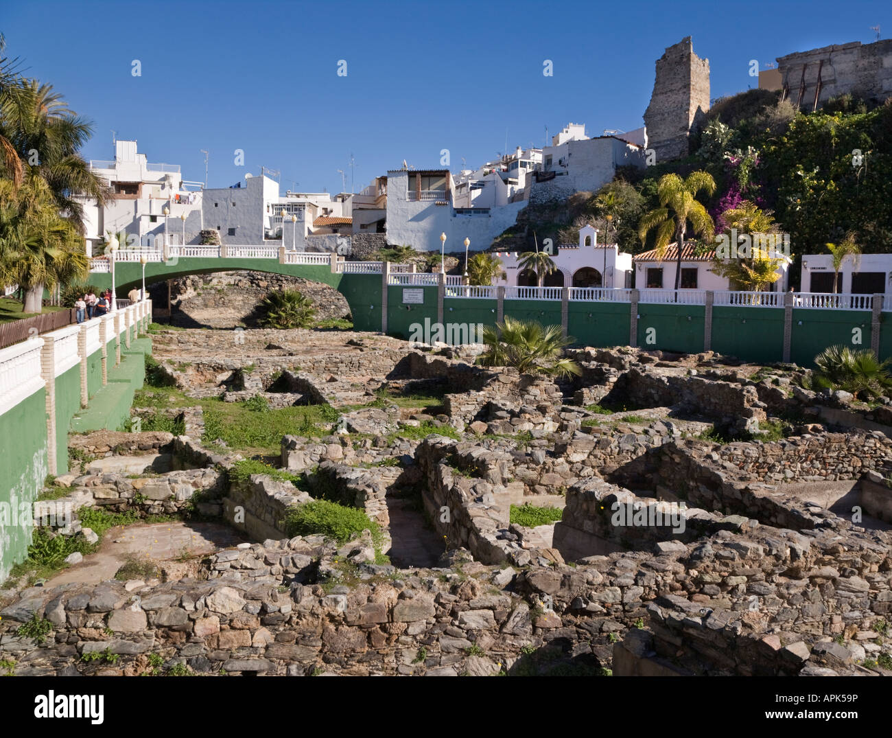 Almunecar Costa Tropical Granada Provinz Spanien Ruinen der El Majuelo phönizischen römischen Fische Salzen Fabrik Stockfoto