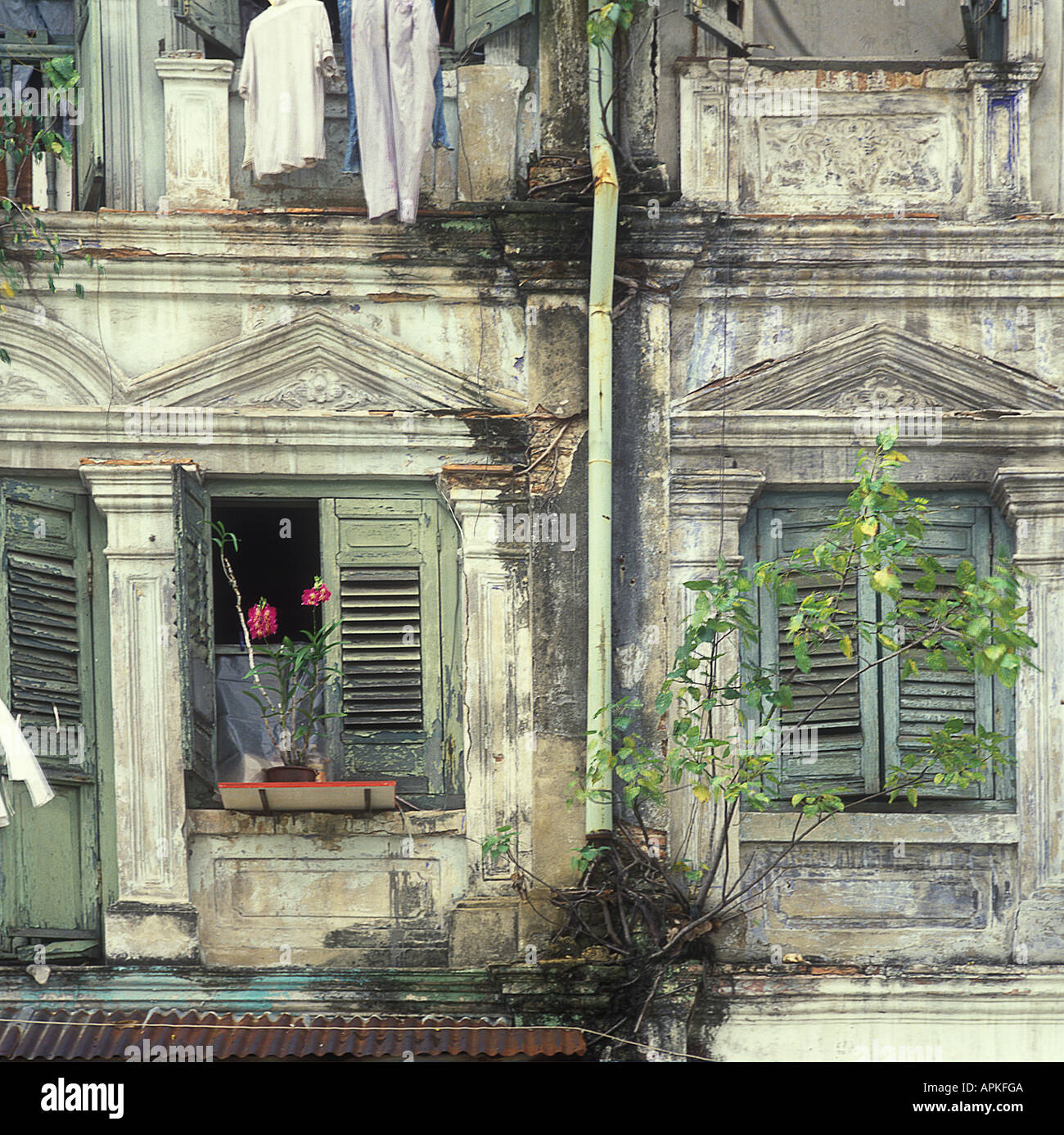 Gebäude und Fensterdetail, Venedig Italien Stockfoto