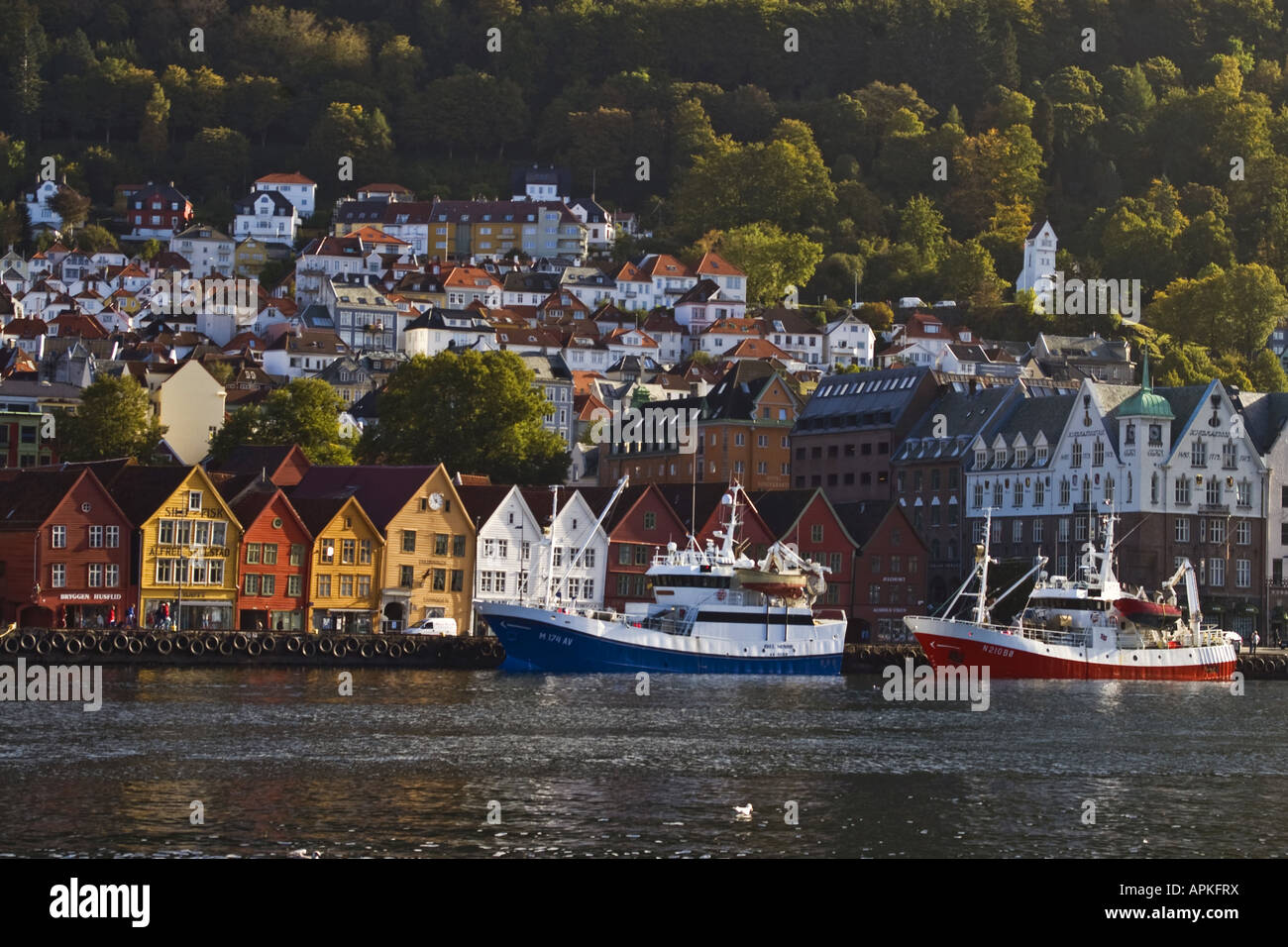 Die berühmte Welt Herritage Seite Bryggen in Bergen, Norwegen, Bergen Stockfoto