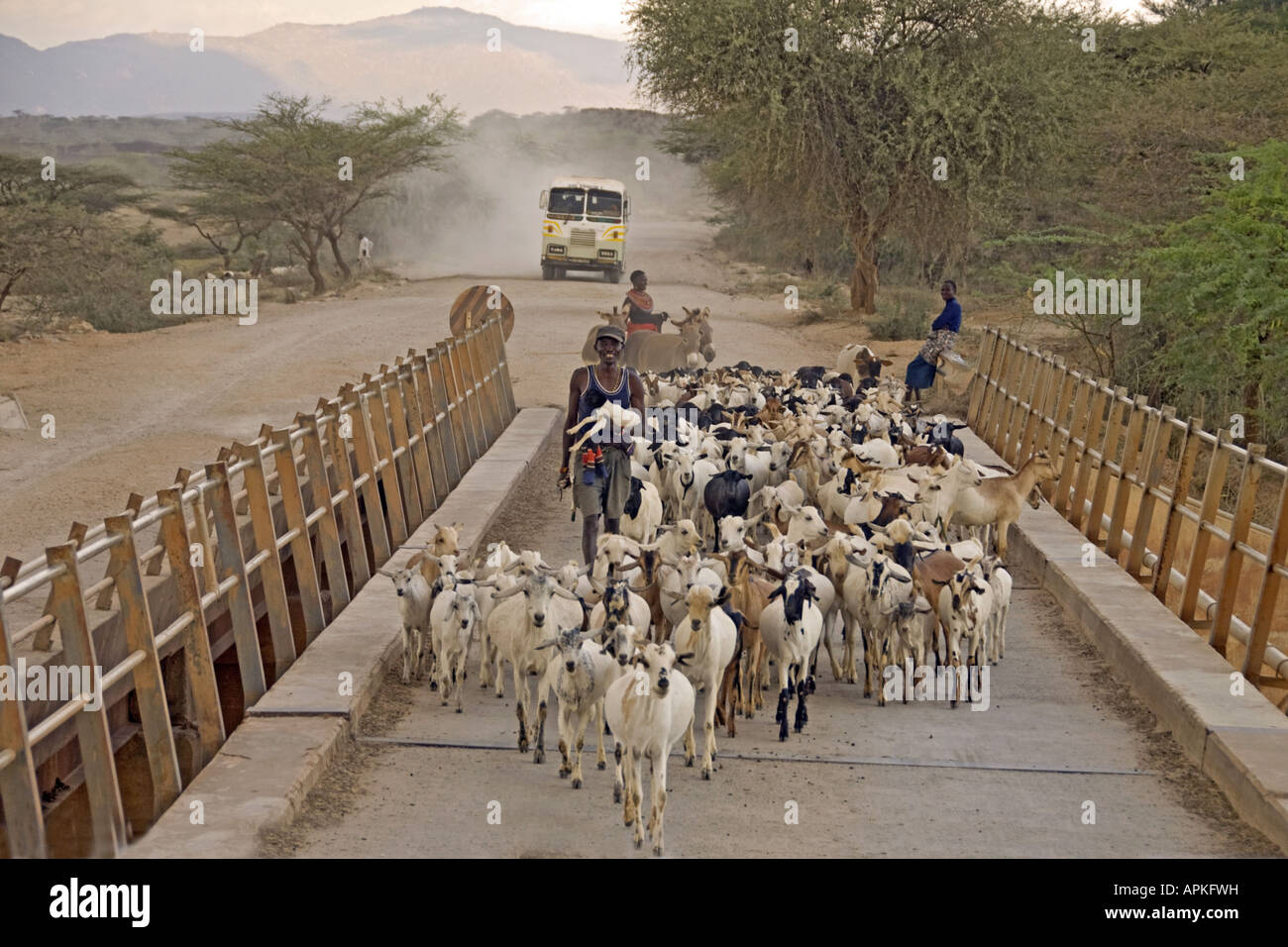 Bauern Uaso Nyasi Fluss in Samburu NP, Kenya, Samburu National Reserve Stockfoto