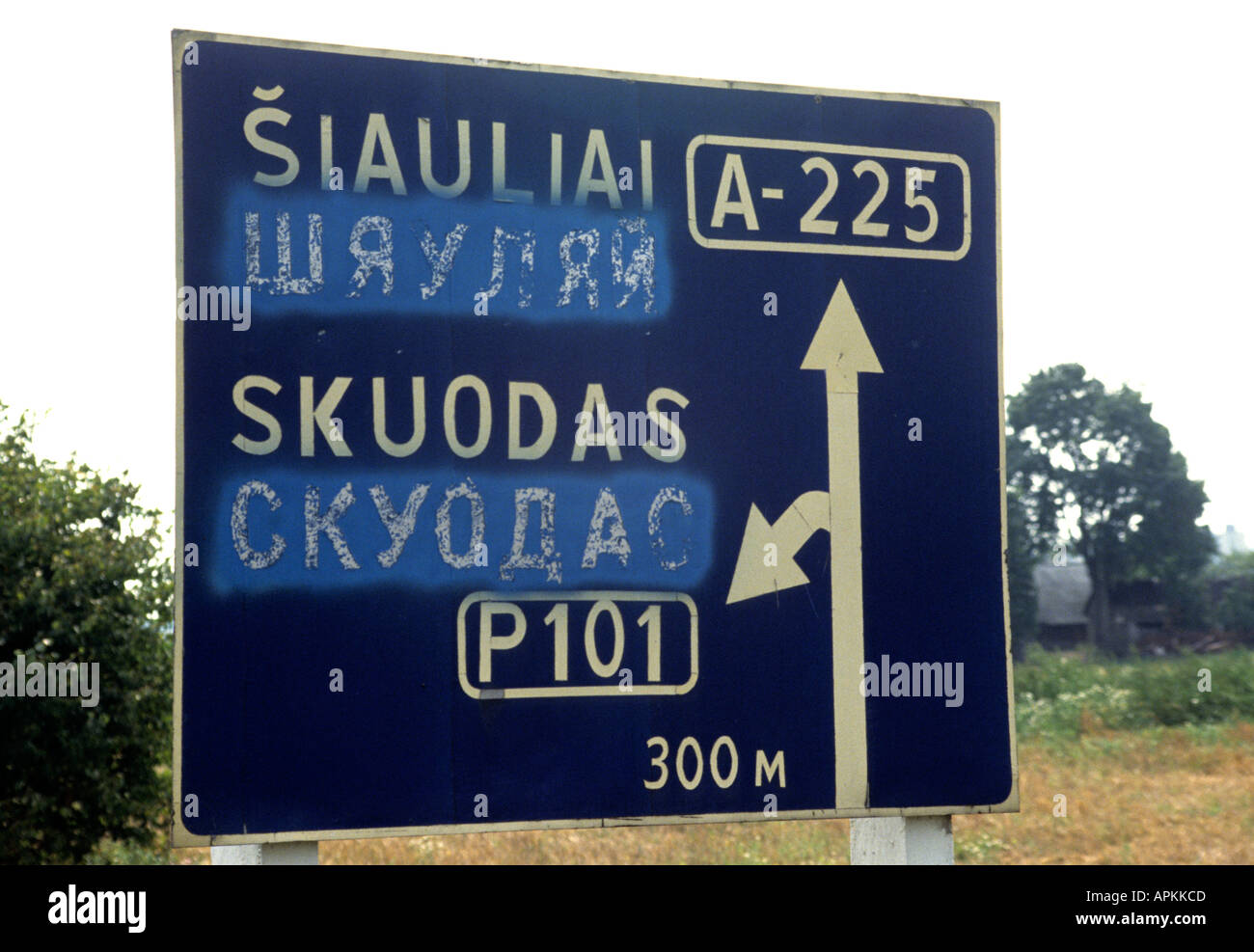 Litauen Traffic Sign Ostsee Straße Stadt Stockfoto