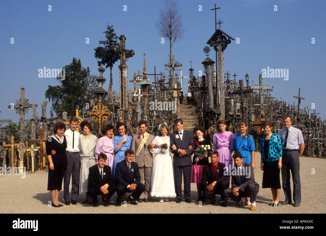 Hügel der Kreuze Siauliai Litauen Ehe Ehe Ehe Hochzeit Stockfoto