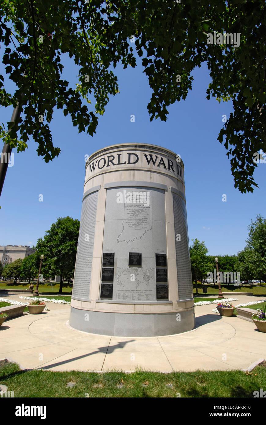 Dem zweiten Weltkrieg University Park Gedenken der Krieg Geschichte Downtown Indianapolis Indiana IN Stockfoto