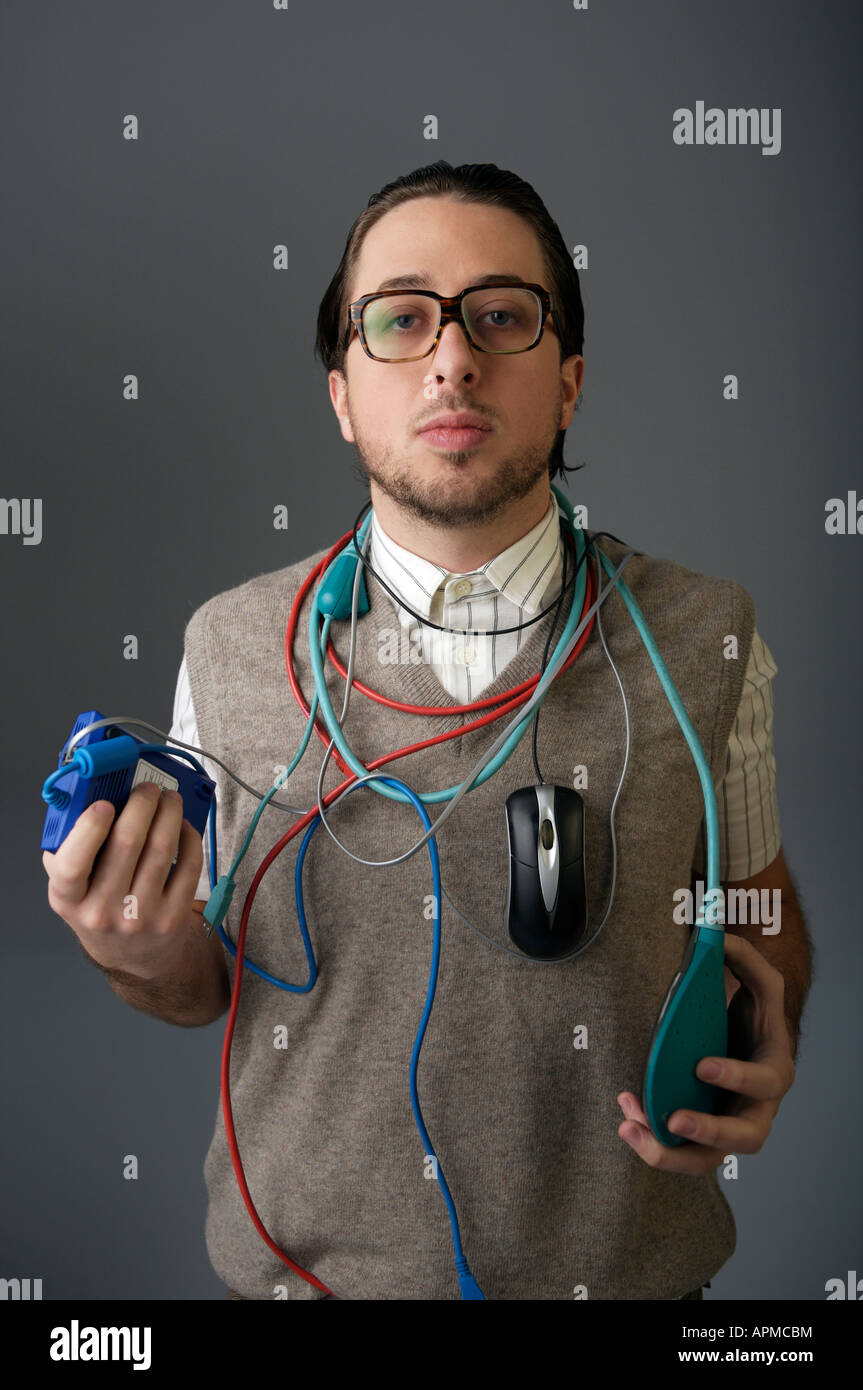 Nerd-Porträt Stockfoto