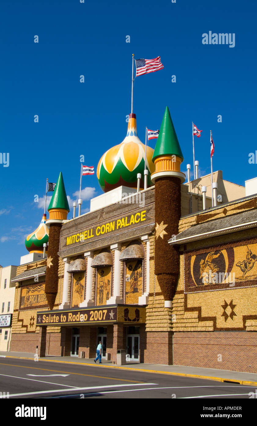 Berühmte alte Mais-Palast aus Mais pro Jahr in Mitchell South Dakota Stockfoto