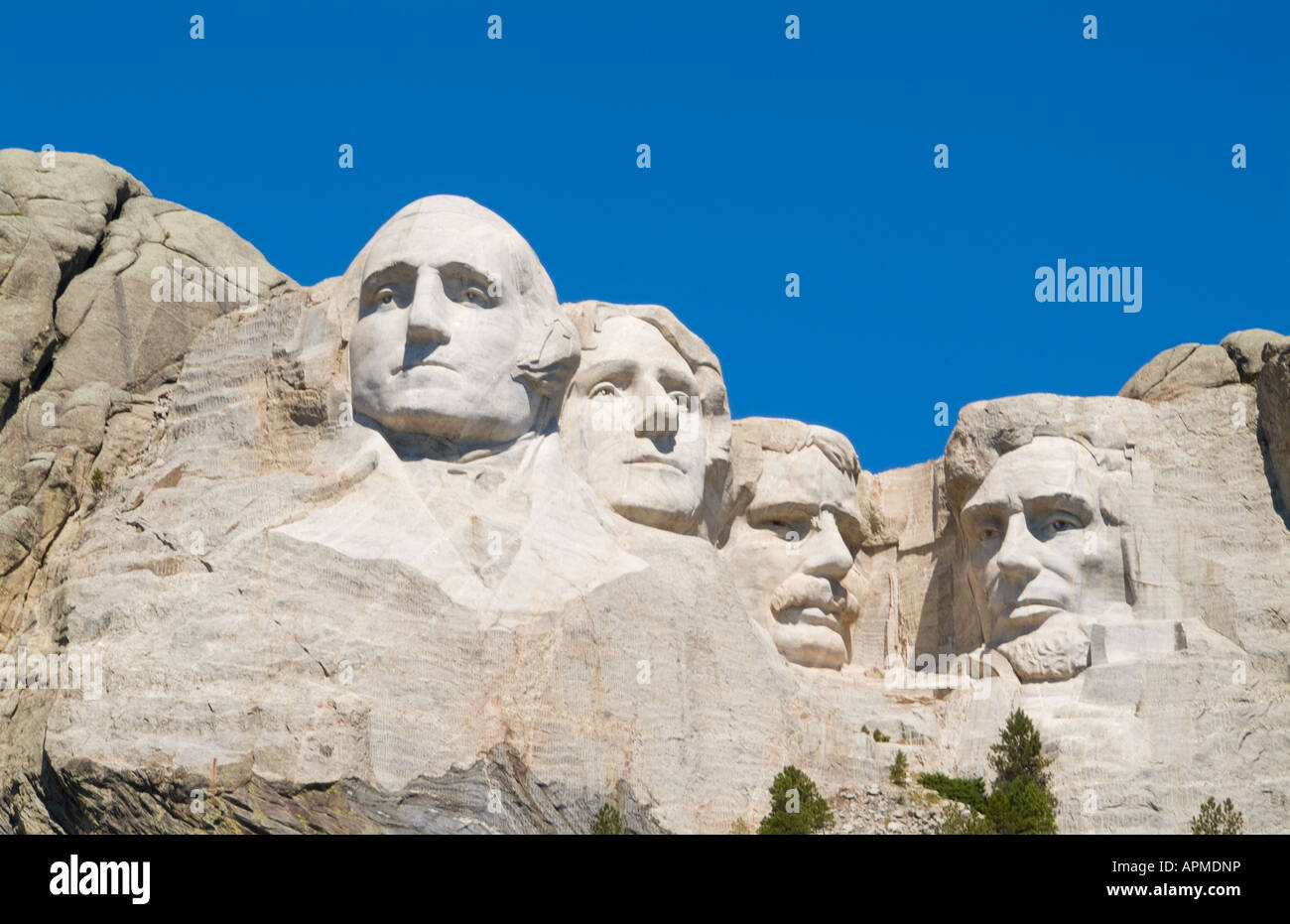 Mt Rushmore South Dakota Skulptur von unserer US-Präsidenten Roosevelt Lincoln Washington und Adams am Berg Stockfoto