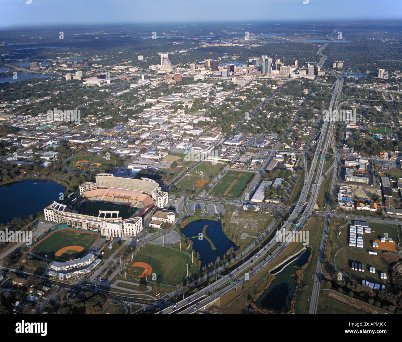 Antenne über Zitrusfrüchte Stadion Orlando Florida Stockfoto