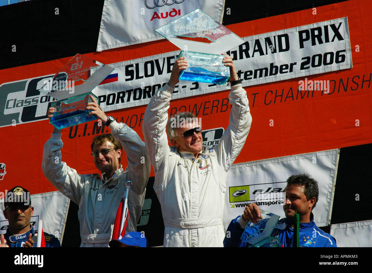Steve Curtis und Björn Rune Gjelsten Geist von Norwegen nach ausgezeichneten slowenischen Grand Prix 3. September 2006 Stockfoto