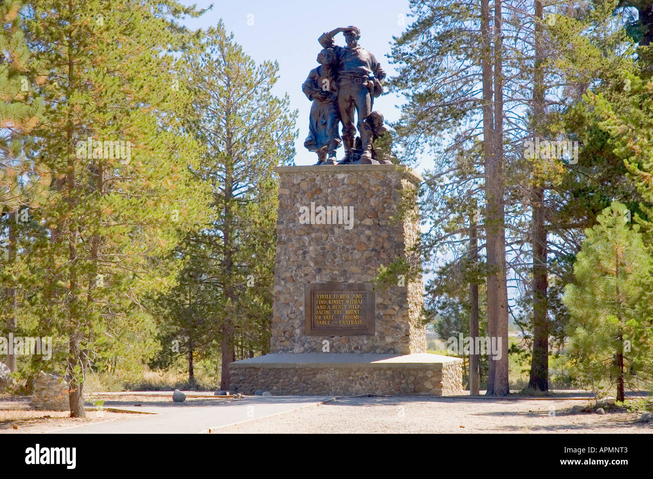 Denkmal für die Opfer der Donner Partei nahe Truckee, Kalifornien Stockfoto
