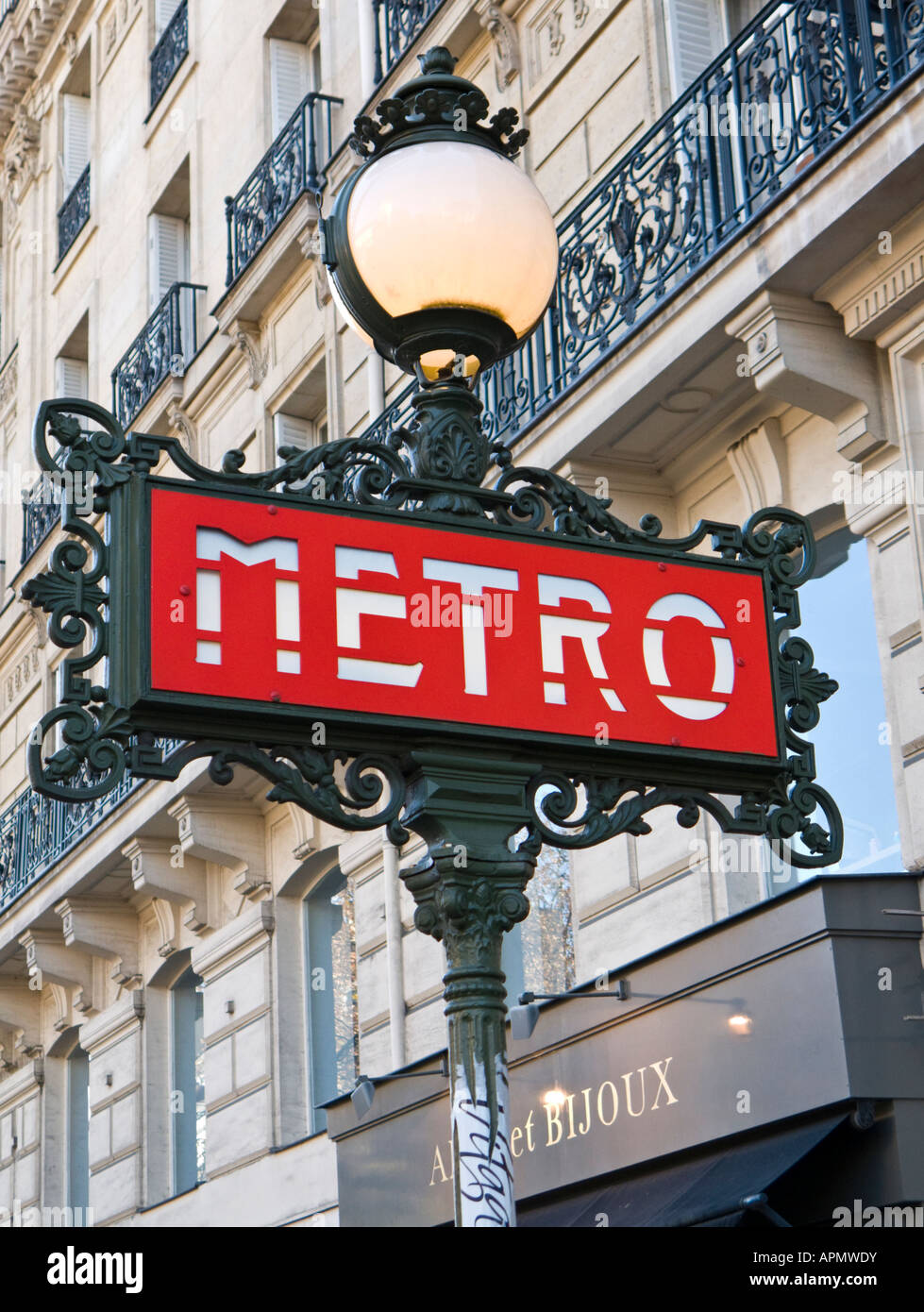 Paris Metro Zeichen, Frankreich, Europa Stockfoto