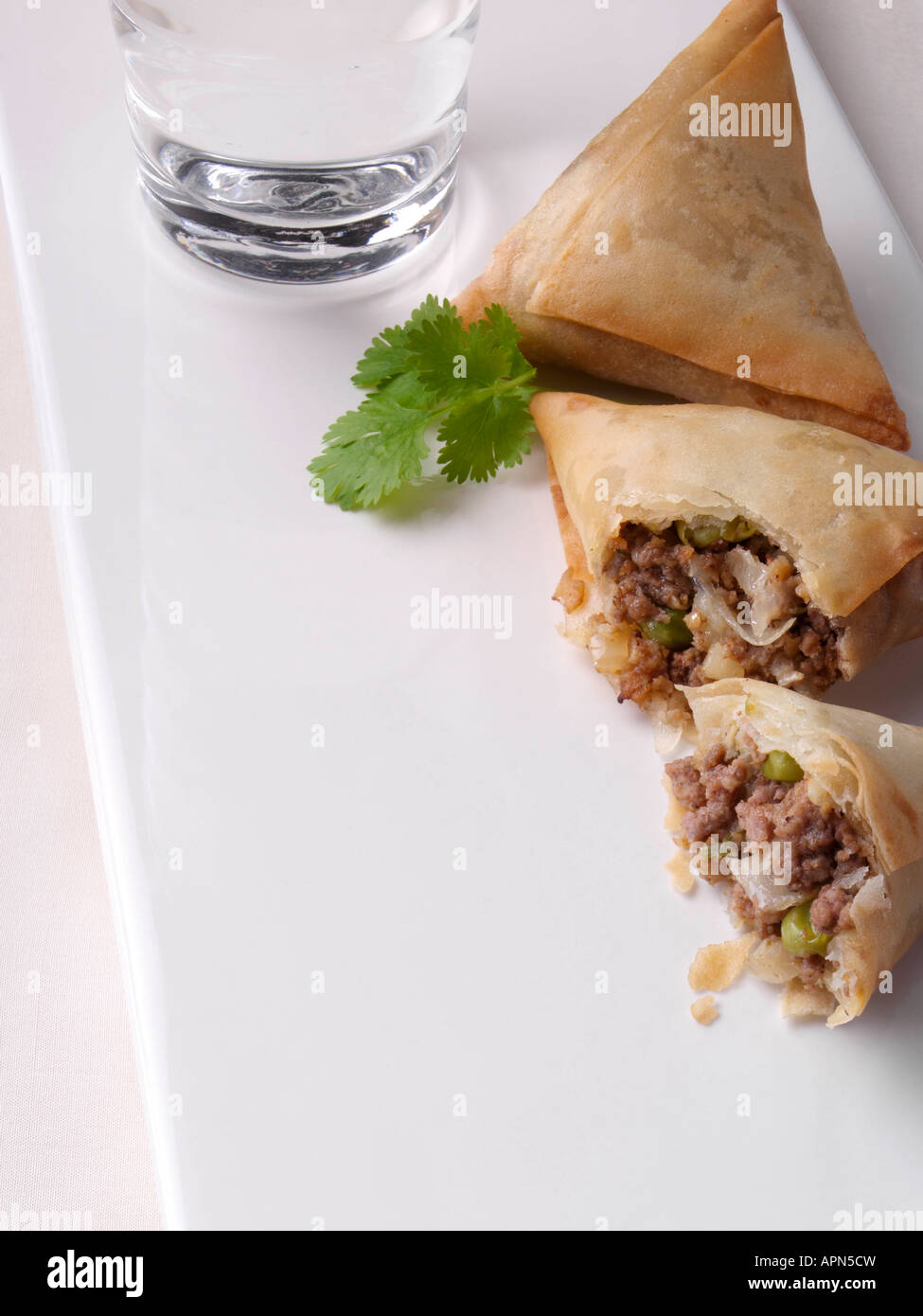 Halal-Lamm Samosas redaktionelle Essen Stockfoto