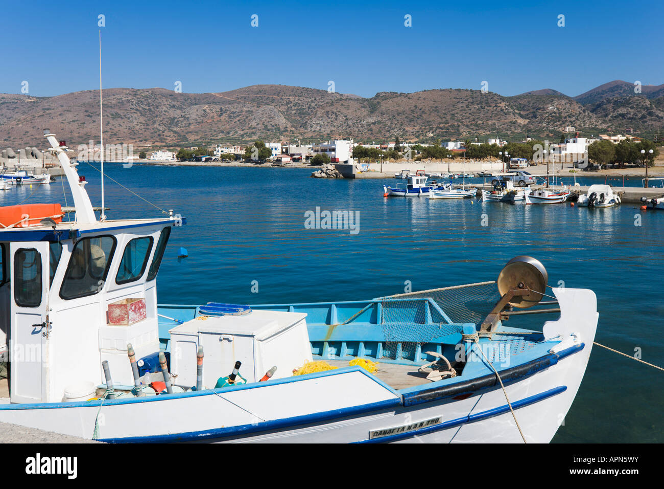 Hafen, Milatos, Lasithi Provinz, Nordküste, Kreta, Griechenland Stockfoto